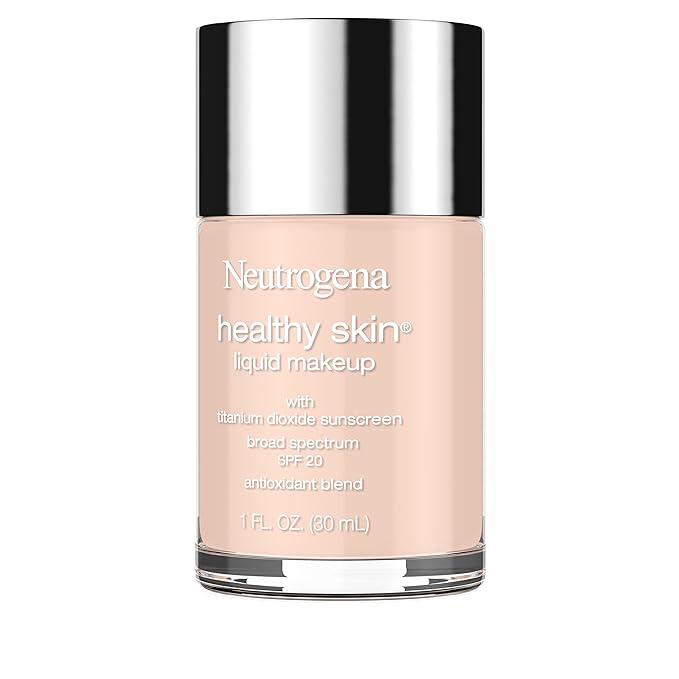 Neutrogena Healthy Skin Liquid Makeup Foundation with Broad Spectrum SPF 20 Sunscreen, Medium Coverage Foundation with Nourishing Pro-Vitamin B5, Natural Ivory 20, 1 fl. oz-Velvo Beauty