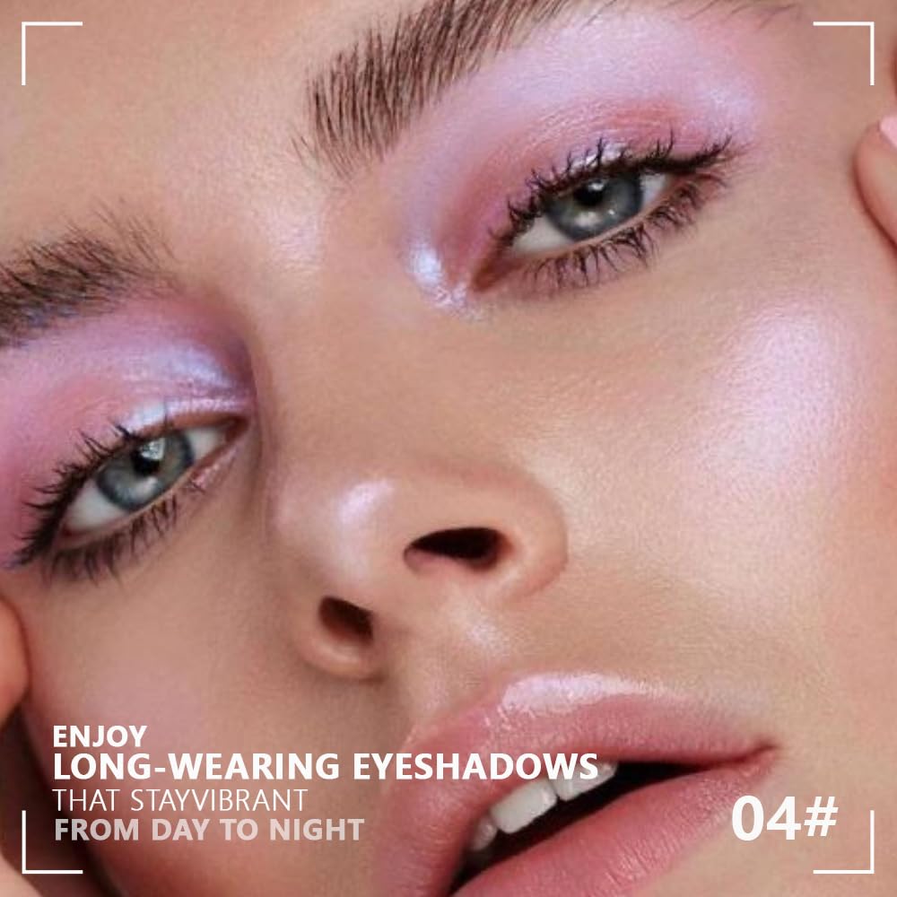 Monochrome Powder Eyeshadow Palette Makeup,Pink Natural Neutral Single Shimmer Eye Shadow for Older Women,Sparkly Eye Finish,Long Lasting Naturing-Looking-Velvo Beauty
