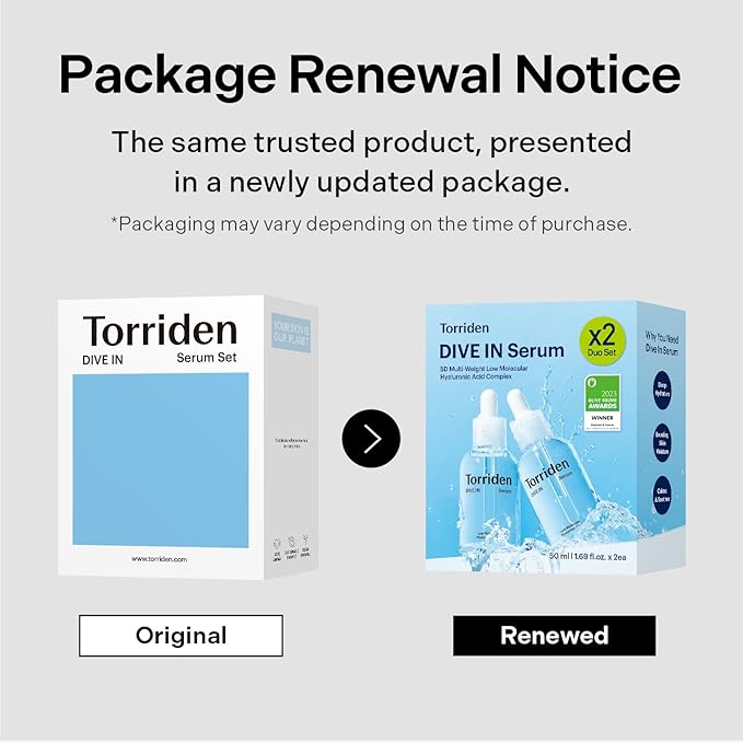 Torriden DIVE IN Hyaluronic Acid Serum 50ml(1.69 fl.oz.) * 2 (Pack of 2) | Deep Hydration to Get Glow Skin | Hyaluronic Acid, Panthenol, Allantoin | Korean Facial Serum-Velvo Beauty