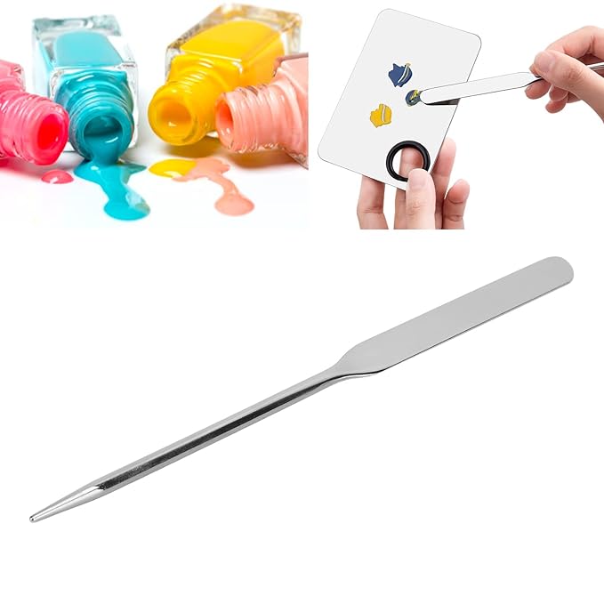 Stainless Steel Makeup Spatula, Liquid Foundation Spatula Stainless Steel Ergonomic Nail Art Stirring Tool Makeup Artist Makeup Tool-Velvo Beauty