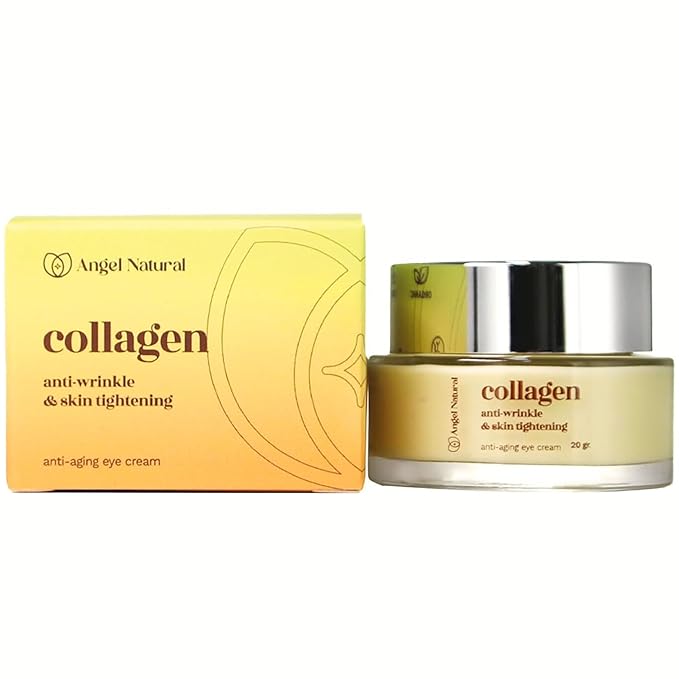 Anti-Aging Eye Cream with 5% Collagen and 5% Vitamin C, Reduce Dark Circles & Puffiness, Fine Lines and Wrinkles, Caffeine, Korean Skin Care, 0.7 Fl Oz-Velvo Beauty