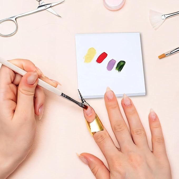 100Pcs Nail Art Polish Palette Paper Disposable Makeup Nail Gel Mixing Palette Papers Portable Waterproof Resin Nail Art Drawing Palette Tool Nail Supplies Home Salon-Velvo Beauty