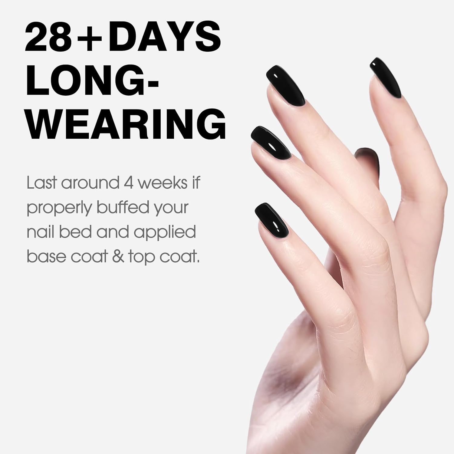 CANNI Black Gel Nail Polish, 1Pcs Pure Black Color High Gloss Soak Off UV Gel Polish Nail French Manicure Salon DIY-Velvo Beauty