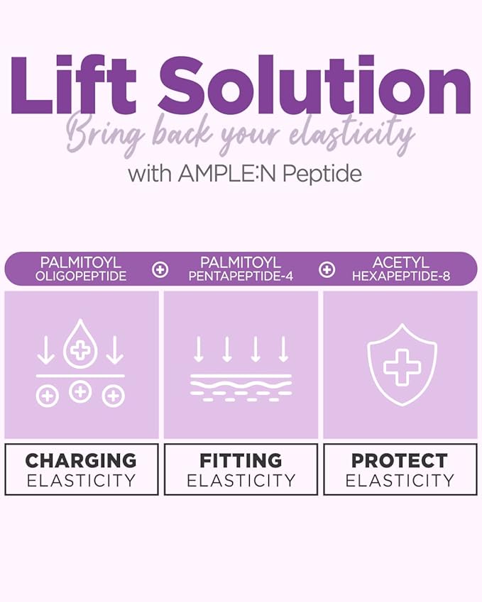 AMPLE:N Peptide Shot Ampoule - Anti-Aging Face Ampoule with Peptide Threads to Minimize Wrinkles and Improve Firmness - Peptide Serum to Lift Sagging Skin - Visibly Plump, 1.01 fl. Oz-Velvo Beauty