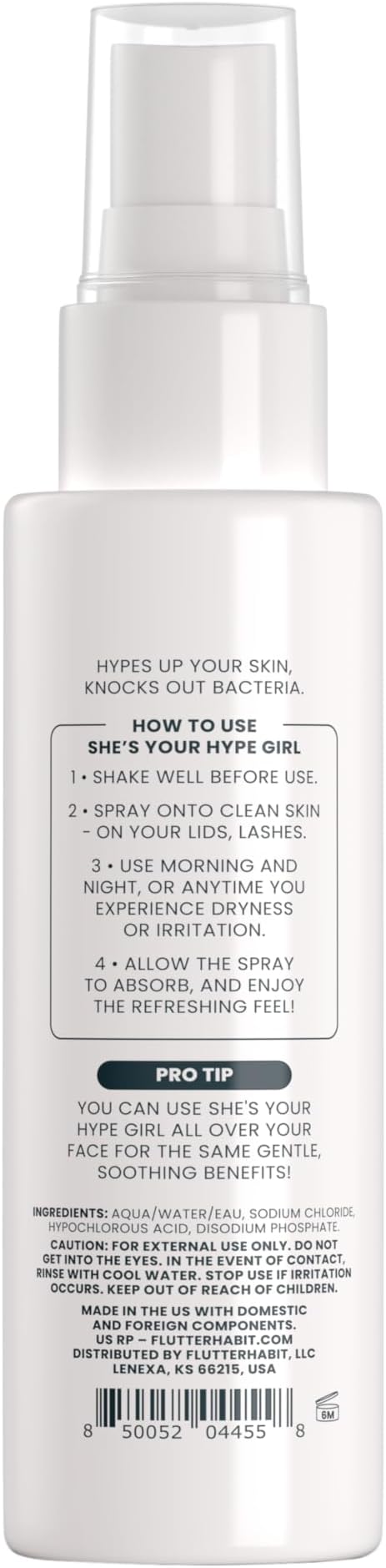 FlutterHabit Hypochlorous Acid Spray, Face Mist for Acne Prone Skin, HOCl Formula to Soothe Irritation, Refresh Complexion, Repair Damage, Balance Oil, Calm Redness, Restore Clarity (125mL)-Velvo Beauty