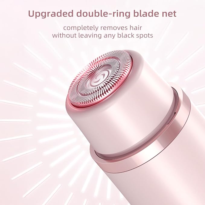 Bikini Trimmer for Women Electric Razors for Women, Double Head Dual Purpose, IPX7 Waterproof Hair Razor, Ceramic Blade Hair Trimmer Wet & Dry Use,Womens Painless Electric Shaver for Facial and Body-Velvo Beauty