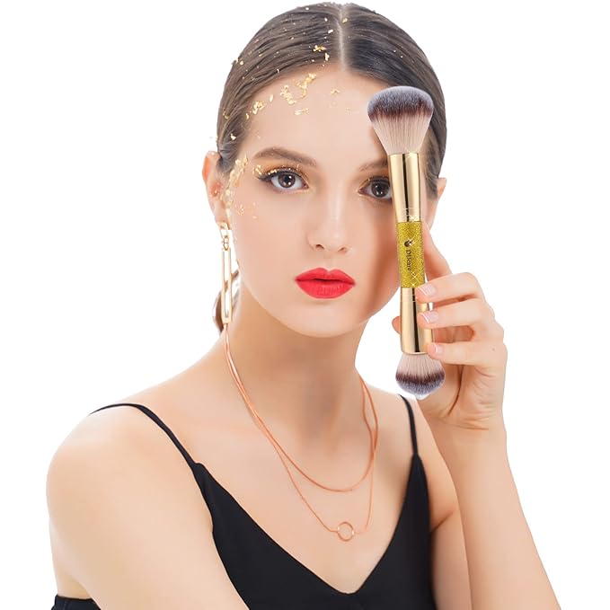 DUcare Foundation Powder Brush Double Ended Blush Makeup Brushes, Duo Bronzer Blush ideal for cream or powder-Velvo Beauty