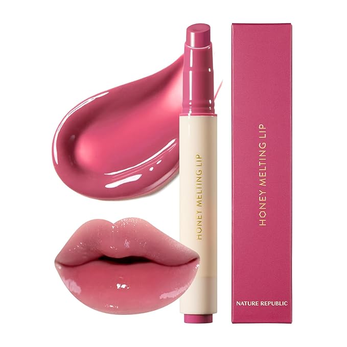 Nature Republic HONEY MELTING LIP (08 DARK CHERRY CHOUX) SOFT LIP STICK, Hydrating Gloss, Moisturizing balms, Sheer tint, Shine & Nude, Glowy Finish, korean make up-Velvo Beauty