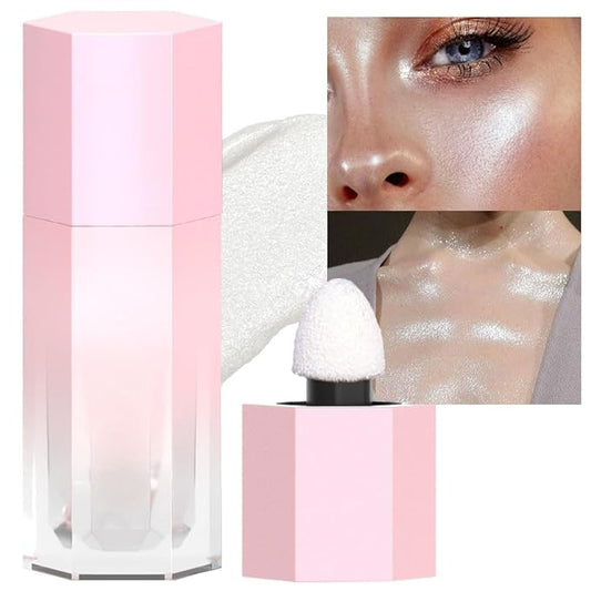 evpct White Silver Face Highlighter Makeup Liquid for Face Pearl White Face Shimmery Shimmer Foundation Powder Highlighter Makeup Palette Stick Body Highlighter Fairy Shimmer Glitter Bomb Illuminators-Velvo Beauty