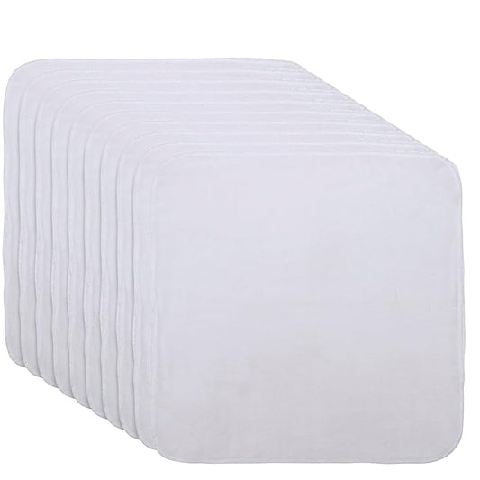 Organic Cotton Facial Cleansing Cloths- Set of 10 Reusable & Washable Muslin Makeup Remover Muslin Face Cloth - Cotton Facial Exfoliator - Muslin Cloth Makeup Remover Wipes - Extremely Soft-Velvo Beauty