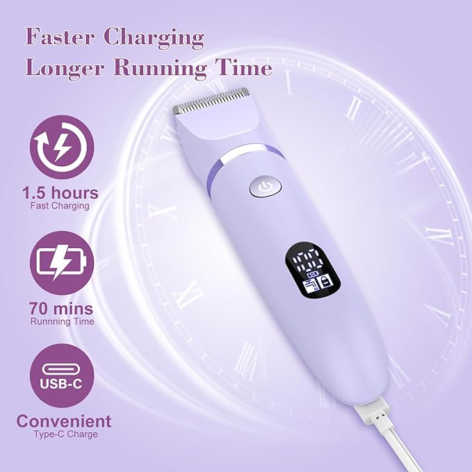 3-in-1 Electric Razor IPX7 Waterproof Bikini Trimmer Wet & Dry Use Painless Personal Trimmer Groomer for Ladies Face Body Legs Bikini Public Hairs Electric Lady Shaver with Replaceable Heads-Velvo Beauty