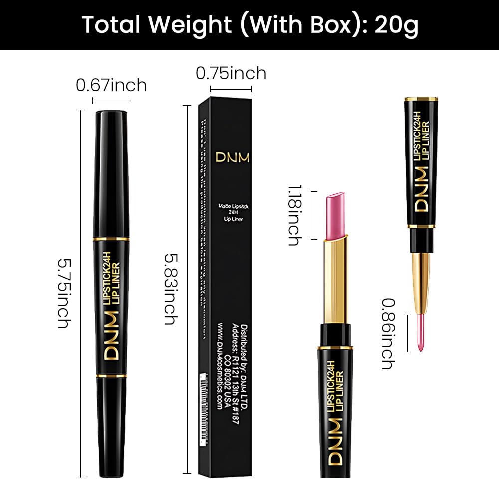 Kaely 2-in-1 Rose Pink Metallic Shine Shimmer Lip Liner & Lipstick Combo Set Kit for Women, Lightweight Hydrating Formula High Impact Full Coverage Lipstick and Lip Liner Makeup Stains Gloss 21-Velvo Beauty