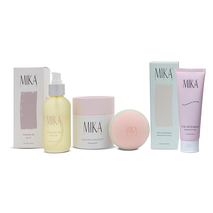 Age Playfully Bundle 3-Piece Luxury Gift Bundle for Women | Organic Body Oil+Foot Lotion for Dry Cracked Feet+Massage Ball for Feet and Muscle | Gift Idea for Women Over 40, Girlfriends | Clean Beauty-Velvo Beauty