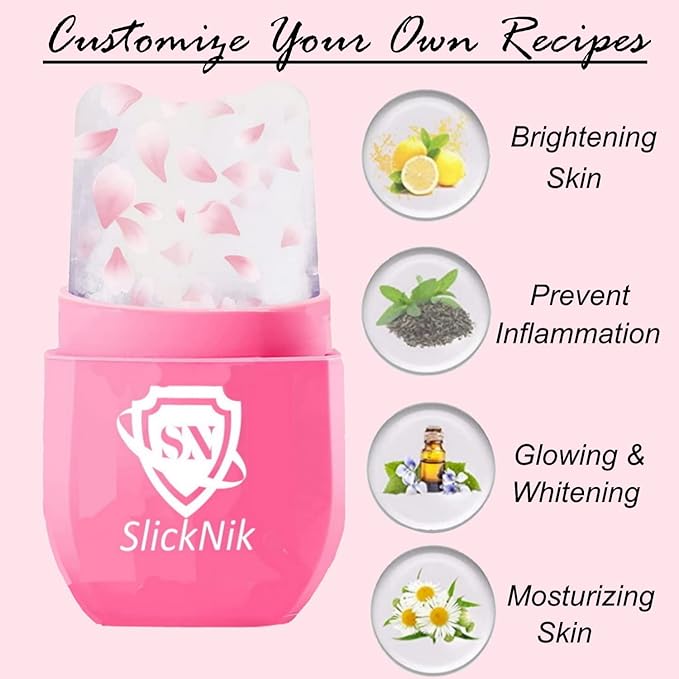 Ice Roller for Face & Eye Puffiness Relief - Enhance Your Natural Glow with Face Ice Roller, Ice Mold for Face with New Leak-Proof Design, Reusable Ice Face Roller-Gift for Women-Velvo Beauty