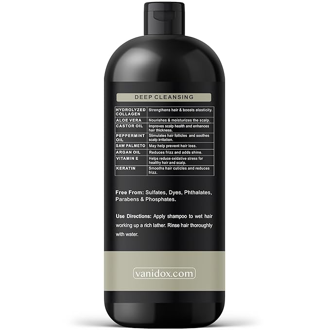 Tea Tree Oil Shampoo with Castor Oil, DHT Blockers, Itchy Scalp Relief, Supports Fuller Hair, Cleanses Dandruff & Buildup, For Men & Women, Made in USA, 16 fl oz-Velvo Beauty
