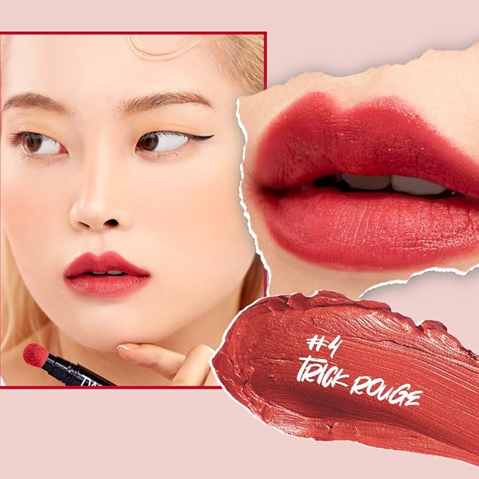 PASSIONCAT Long Lasting Lip Stain for Lips and Cheek Tint | High Pigment Color | lightweight Matte Finish | Weightless | Full Coverage | Twist Velvet Tint #4 (No.4)-Velvo Beauty