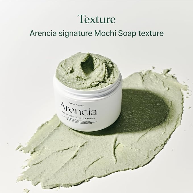 Korean Rice Mochi Face Cleanser & Daily Scrub - Moisturizing, Brightening & Deep-Cleansing - All Skin Types, Vegan, Organic - with Rice Powder, Rice Water & Green Tea (1.76oz)-Velvo Beauty