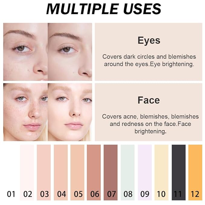 Kaely Color Correcting Concealer,Cream Pot Concealer Full Coverage,under Eye Concealer Palette for Conceals Dark Circles,Waterproof Foundation Face Makeup,02 Fair-Velvo Beauty