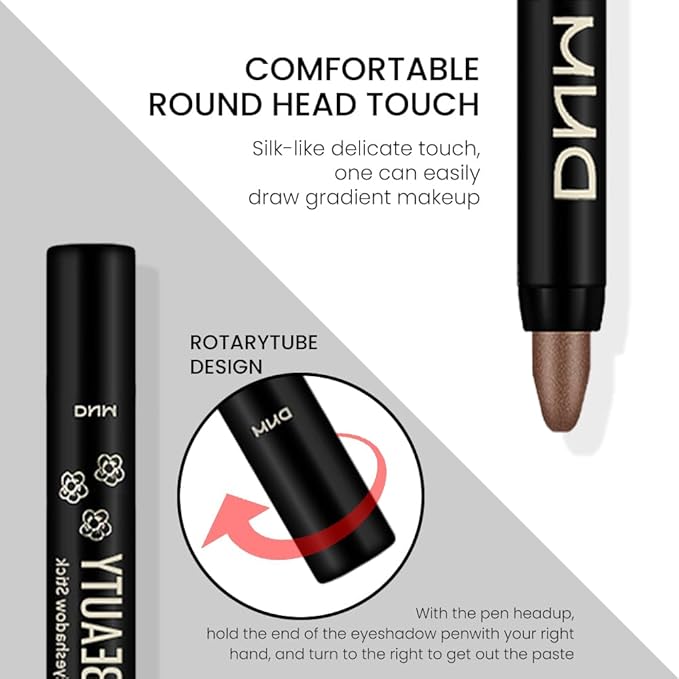 evpct Cocoa Shimmer Cream Eye Shadow Brightener Sticks Set for Eyes, Cocoa Shimmery Matte Pencil Eye shadow Applicator Stick Pen Palette Makeup Waterproof sombras en crema para ojos 21#-Velvo Beauty