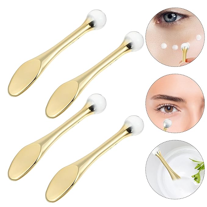 EXCEART 6pcs Metal Makeup Spatula Mini Spoon Eye Cream Massage Sticks Beauty Scoop for Facial Cosmetic Face Cream-Velvo Beauty