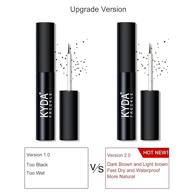 2 Colors Liquid Freckle Pen, Natural Like Freckle Makeup Pen Soft Dot Spot, Waterproof and Smudgeproof Quick Dry for Instant Create Realistic Freckles Make Up(Dark Brown+Light Brown)-Velvo Beauty