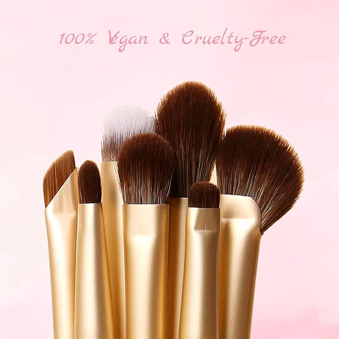 Eyeshadow Makeup Brushes Set with Case 7 PCS Soft Synthetic Hairs Eye Makeup Brushes for Blending Eyebrow Eyeliner Eyeshadow (White)-Velvo Beauty