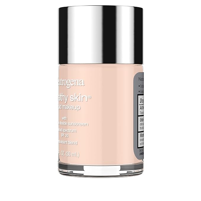 Neutrogena Healthy Skin Liquid Makeup Foundation with Broad Spectrum SPF 20 Sunscreen, Medium Coverage Foundation with Nourishing Pro-Vitamin B5, Natural Ivory 20, 1 fl. oz-Velvo Beauty