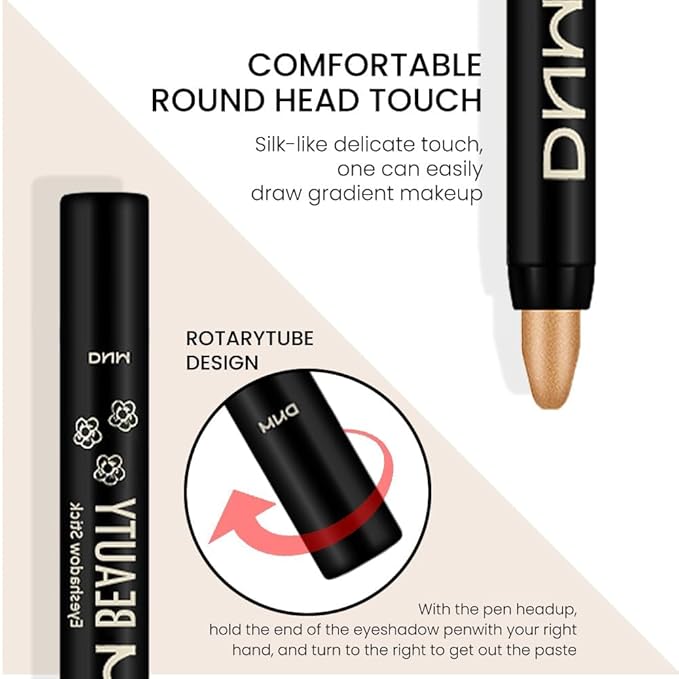evpct 2Pcs Cream Eyeshadow Sticks Set for Eyes Light Khaki & Desert Gold Shimmer Eye Crayon Shadow Brightener Stick Pencil Pen Bulk sombras en crema para ojos 04+06-Velvo Beauty