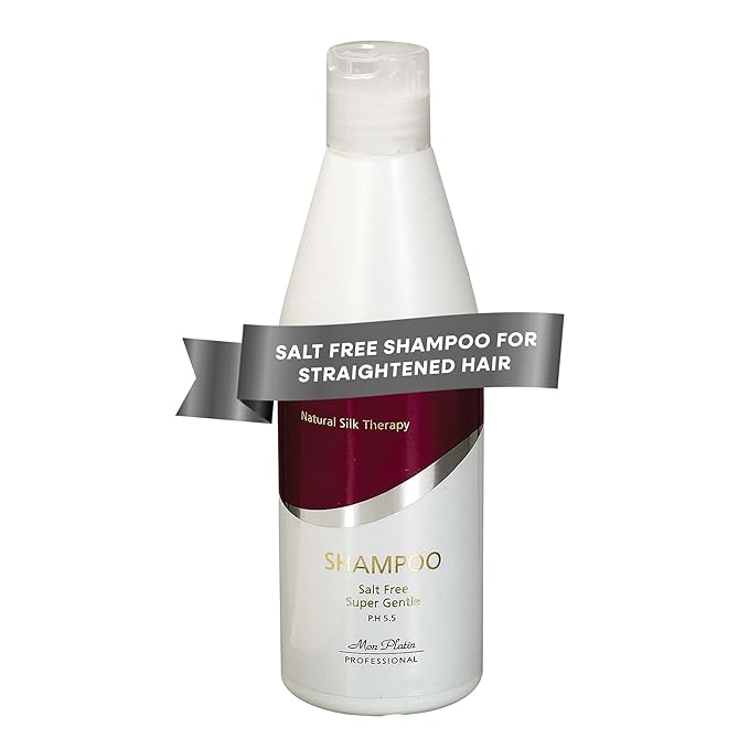 Mon Platin Natural Silk Therapy Salt-Free Shampoo for Straightened Hair - Protects Keratin & Brazilian Treatments, Sulphate-Free Formula, Keeps Hair Vibrant, 400ml-Velvo Beauty