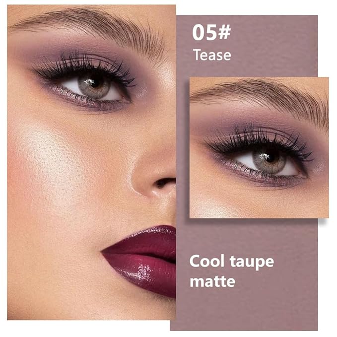 Taupe Matte Single Eyeshadow Makeup, Neutral Powde Eye Shadow for Older Women, Lavender Plum Mauve Matte Eyeshadow Palette Pigmented Waterproof Everyday Natural Eye Makeup, sombras para ojos 05-Velvo Beauty