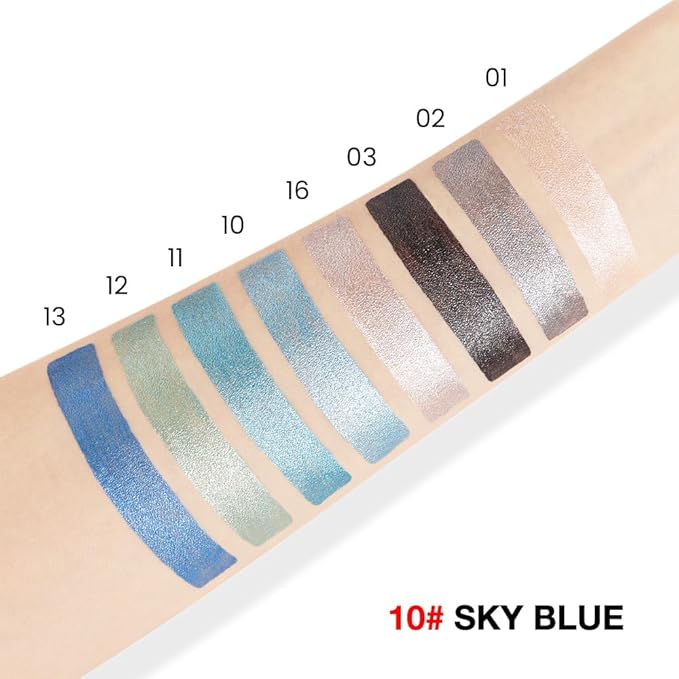 evpct Sky Blue Shimmer Cream Eye Shadow Brightener Sticks Set for Eyes, Blue Shimmery Matte Pencil Eye shadow Applicator Stick Pen Palette Makeup Waterproof sombras en crema para ojos 10#-Velvo Beauty