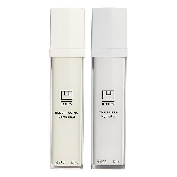 The U Beauty Duo - Resurfacing Compound & SUPER Hydrator Set - Vitamin C & E, Retinol, Hyaluronic Acid - Moisturizing Face Serum Duo for Smooth, Hydrated and Softer Skin, Set of 2 1.7 fl oz-Velvo Beauty