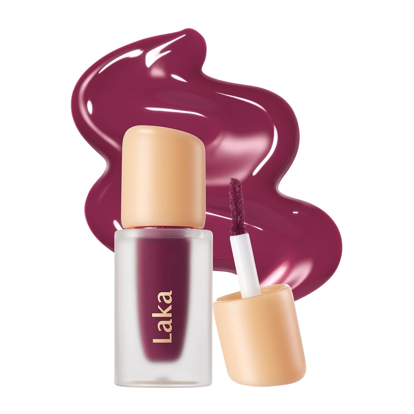 Laka Fruity Glam Lip Tint Mini, Glowing Lip Stain with Wide Color Spectrum, Hydrating & Lightweight Texture, Long-Lasting Bold Stain, Non-Sticky, Vegan, K-Beauty (#130 Fog Berry)-Velvo Beauty