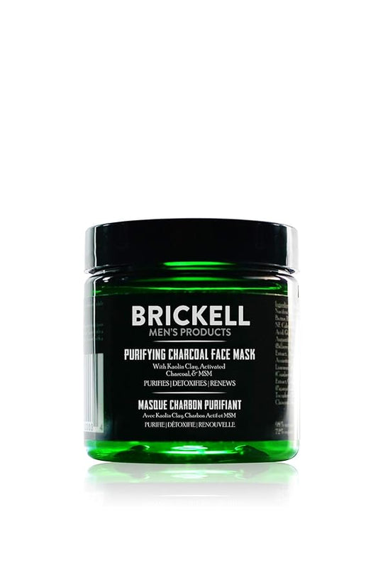 Brickell Men's Purifying Charcoal Face Mask Skin Care Product, Natural and Organic Activated Charcoal Facial Mask With Detoxifying Kaolin Clay, 4 Ounce, Unscented-Velvo Beauty