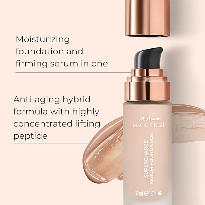 M. Asam MAGIC FINISH Supercharge Serum Foundation Rose Fair (1.01 Fl Oz) - Moisturizing Make Up & Firming Face Serum In One, Anti-aging CC Cream With Optimal Coverage & Hyaluronic Acid-Velvo Beauty