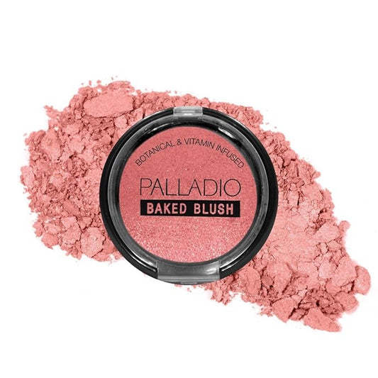Palladio Baked Blush, Highly Pigmented Shimmery Formula, Easy to Blend and Highly Buildable, Apply Dry for a Natural Glow or Wet for a Dramatic Luminous Look, Long Lasting for All day Wear, Wish-Velvo Beauty