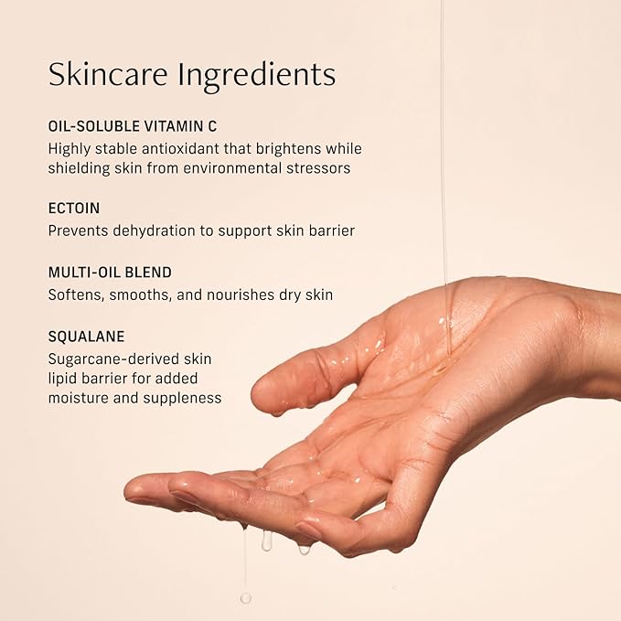 Vitamin C Body Oil for Women and Men. Moisturizing Sacred Santal Scented Body Serum for Glowing Skin. Nourishing, Hydrating After-Shower and Bath Skin Care Moisturizer, 4.2 Fl Oz-Velvo Beauty