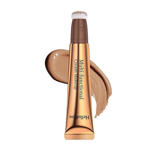 Contour Beauty Wand, Multi-Use Liquid Contour Wand Makeup for Face Cheeks, Natural Matte Finish Shading Bronzer Stick With Cushion Applicator(#01 Contour Brown)-Velvo Beauty