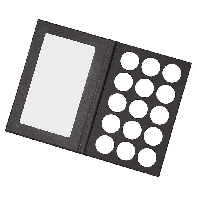 DIY Empty Eyeshadow Palette, Empty Makeup Palette, Black 15 Compartment Empty Makeup Palette for Blush Bronzer Powder-Velvo Beauty