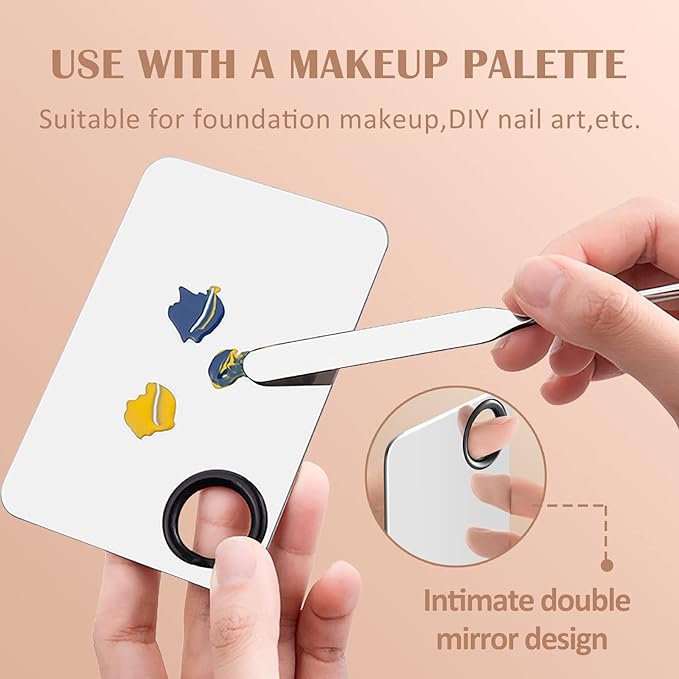 DAGEDA Stainless Steel Makeup Spatula Set, Makeup Mixing Palette Make up Spatula Tool, Foundation Spatula Makeup Foundation Mixing Pigment Palette, Cosmetic Spatula Foundation Palette Make up Tool-Velvo Beauty