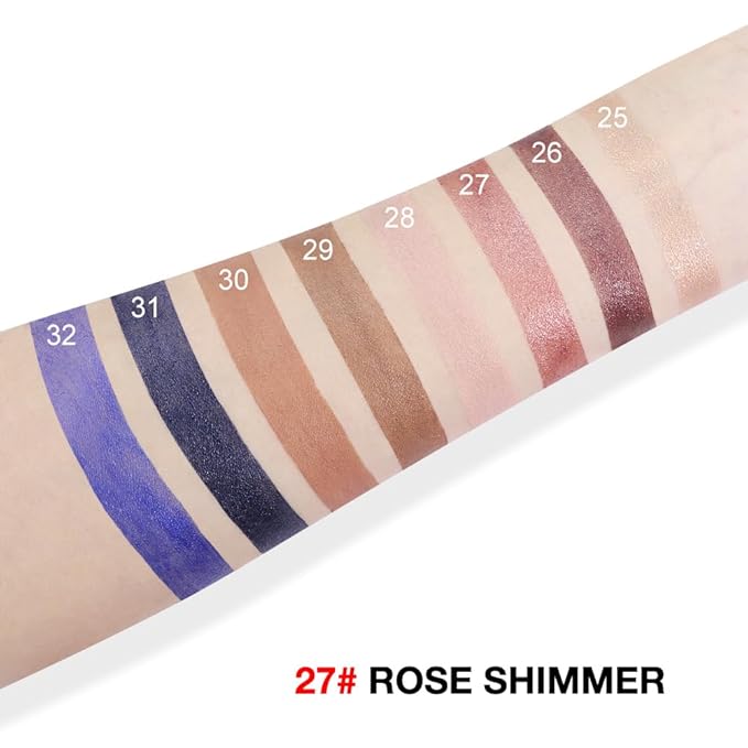 evpct Rose Shimmer Cream Eye Shadow Brightener Sticks Set for Eyes, Rose Shimmery Matte Pencil Eye shadow Applicator Stick Pen Palette Makeup Waterproof sombras en crema para ojos 27#-Velvo Beauty