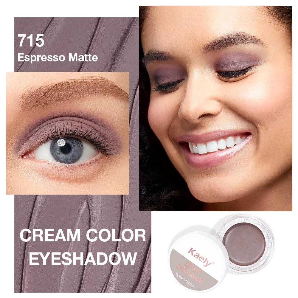 Single Cream Espresso Coffee Brown Matte Eyeshadow Palette Makeup, Natural Single Mini Instant Holographic Eyeshadow For Women, Sombras Crema Para Ojos, Talc, Paraben&Cruelty Free, 715-Velvo Beauty