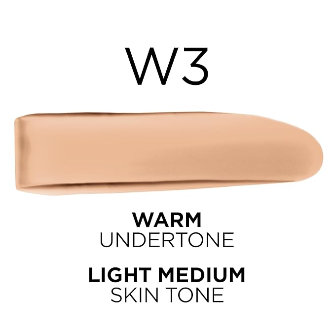 L'Oreal Paris True Match Super-Blendable Foundation, Medium Coverage Liquid Foundation Makeup, W3, Light Medium, 1 Fl Oz-Velvo Beauty