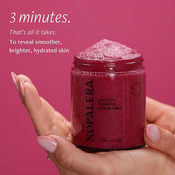 Nopalera Hibiscus Cactus Flower Exfoliant - Exfoliating Face & Body Scrub, 3-in-1 Cleanser, Exfoliator, & Moisturizer, Vegan, Cruelty-Free, Natural Floral Scent, Dye Free, 6 oz.-Velvo Beauty