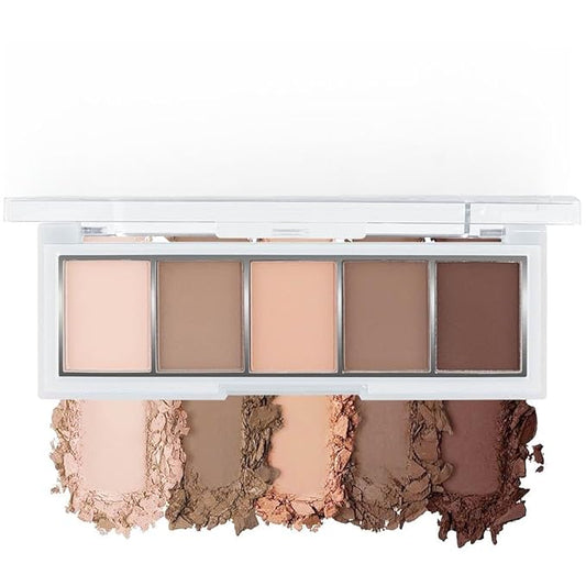 5 Colors Matte Nude Eyeshadow Makeup Palette, Nude Pink Brown Cocoa Neutral Matte Smokey Cream Mini Eye Shadow Palette Makeup for Older Women Blue Green Eyes, Contour Make up Palettes sombras de ojos-Velvo Beauty