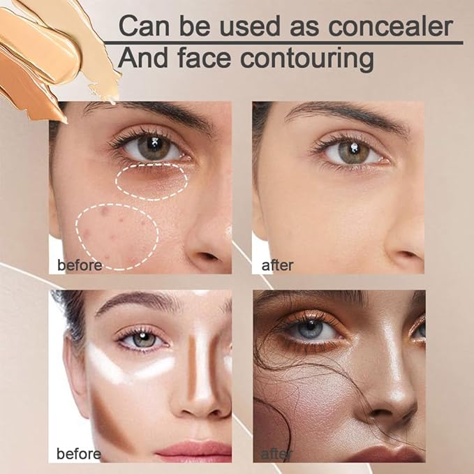 Pro 2pcs Tri-color Face Concealer Contour Palette.Demi Beige Color Correct Cream Foundation Palet.Natural Ivory Cream Makeup Plate Waterproof-Velvo Beauty