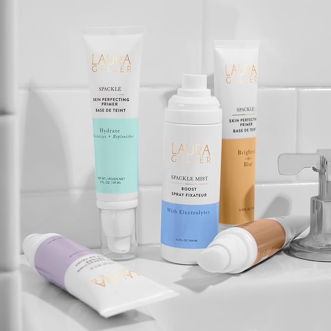 LAURA GELLER NEW YORK Spackle Mist Boost Setting Spray with Electrolytes - Long-Lasting Makeup Spray with Blue Light Protection - Dewy Skin Makeup Setting Spray-Velvo Beauty