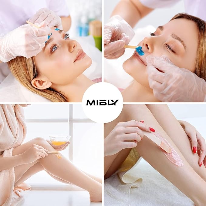 Mibly 3 Style 150 Pcs Assorted Wooden Wax Sticks for Body Legs Face and Small Medium Large Sizes Eyebrow Waxing Applicator Spatulas for Hair Removal or Wood Craft Sticks-Velvo Beauty