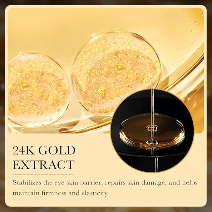 24K Gold Hyaluronic Acid Anti-Aging Multi-Effects Eye Cream - For Dark Circles & Fine Lines - With Hyaluronic Acid & Ingredient Gold, 1.4 Oz-Velvo Beauty