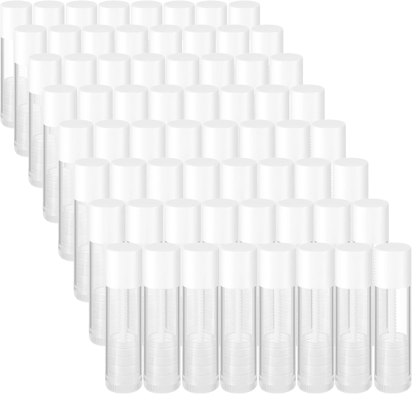 Maitys 64 Pcs Lip Balm Tubes 5 ml Empty Lip Gloss Balm Containers Refillable Rotatable Plastic Lipstick Tubes DIY Lip Gloss Holder for DIY Cosmetic (Clear)-Velvo Beauty